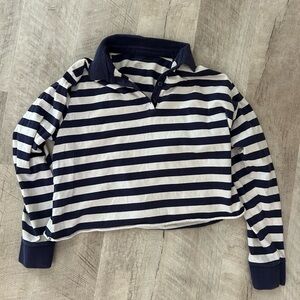 American Eagle cropped long sleeve striped tee